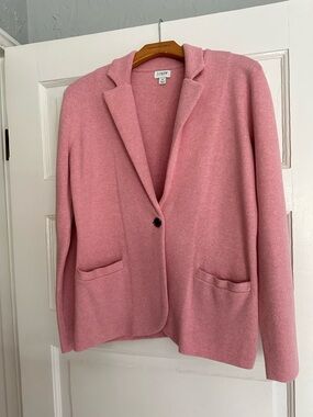 J. Crew Factory Pink Single-Button Knit Blazer